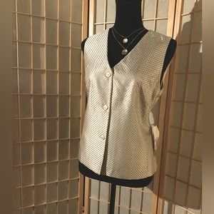 NWT  Jones New York - Cream and gold 3 button vest. Sz 14